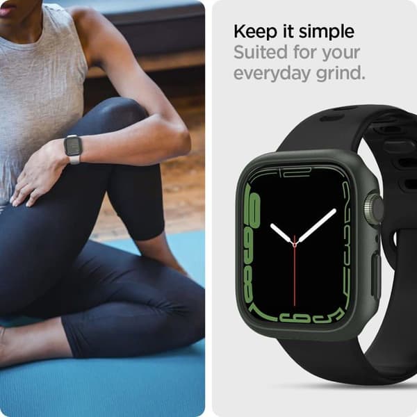 Spigen - ACS04175 - Tunn skal designad för Apple Watch Series 8/7 (45 mm) - Militärgrön