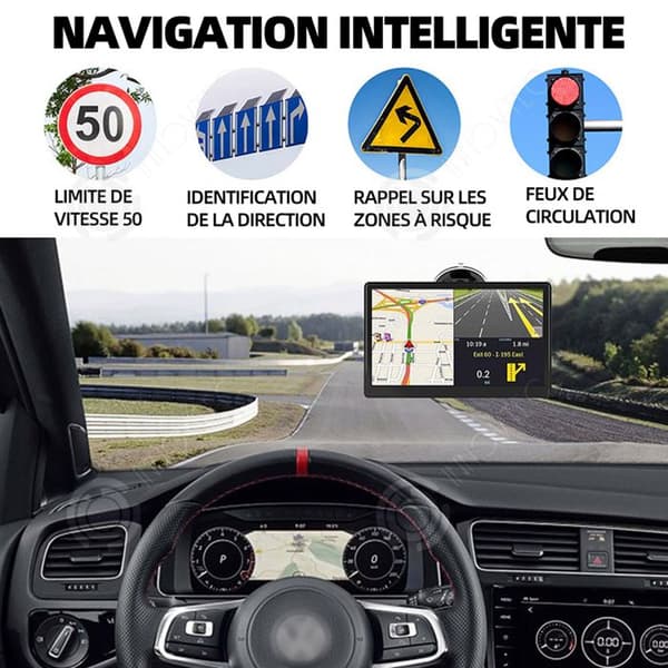 INN Gps 7 tum 1296p WIFI GPS SD-bil med HD-pekskärm och fram- och bakinspelning Heavy Duty GPS med 3m AUX-kabel