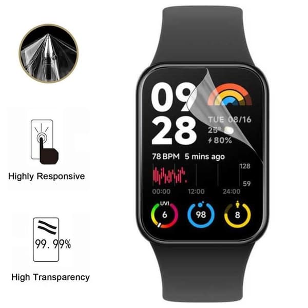 Skärmskydd för Xiaomi Mi Band 8 Pro [Pack 6] Ultra Tunn Plastfilm Skyddande Phonillico