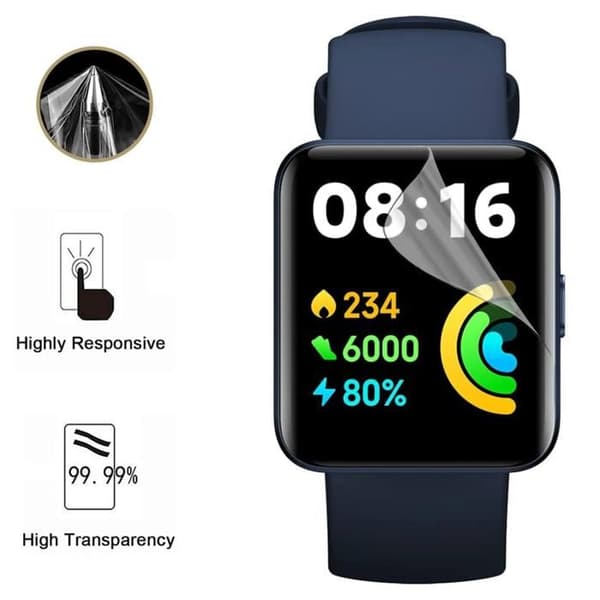 Skydd av skärm för Xiaomi Redmi Watch 2 Lite [Pack 6] Ultra Tunn Plastskydd Film Motståndskraftig Phonillico