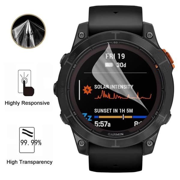 Skyddande skärm för Garmin Fenix 7 Pro [Pack 6] Ultra Tunn Plastfilm Skyddande Film Phonillico