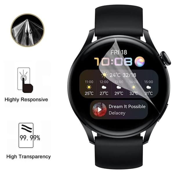 Skydd för skärm till Huawei Watch 3 Pro [Pack 6] Ultra tunn skyddande plastfilm Phonillico