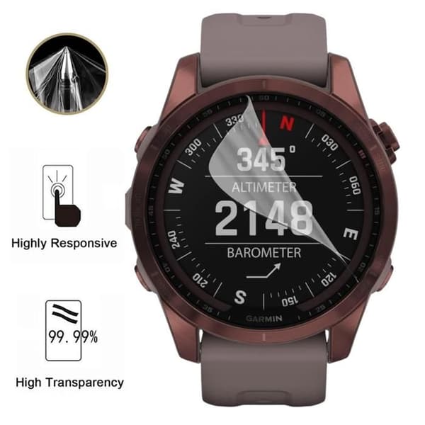 Skyddsskydd för Garmin Fenix 7 [Pack 6] Ultra Tunn Plastfilm Skyddande Phonillico