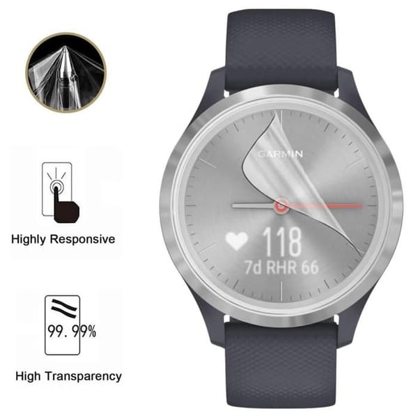 Skärmskydd för Garmin Vivomove 3S [Pack 6] Ultra Tunn Hållbar Plastfilm Phonillico