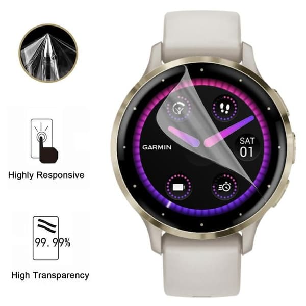 Skyddsskärm för Garmin Venu 3s - 41mm [Pack 6] Ultra Tunn Plastfilm Skyddande Phonillico