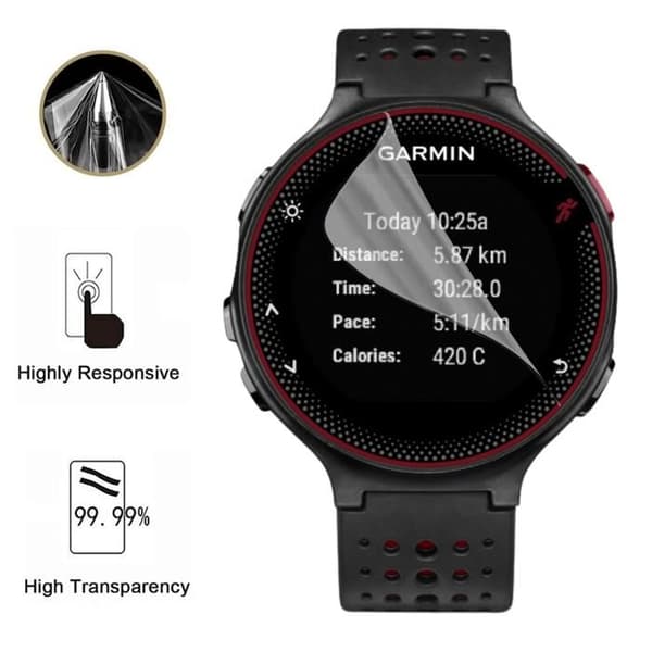 Skydd för skärm till Garmin Forerunner 235 [Pack 6] Ultra tunn skyddsfolie av plast Phonillico