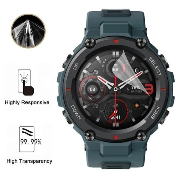 Skydd för skärm för Amazfit T-Rex Pro [Paket 6] Ultra Tunn Hållbar Plastfilm Skyddande Phonillico