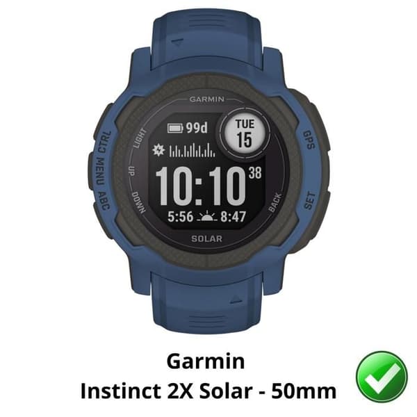 Skärmskydd för Garmin Instinct 2X Solar - 50mm [Pack 6] Ultra Tunn Plastfilm Skyddande Phonillico