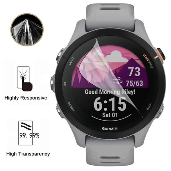 Skärmskydd för Garmin Forerunner 255s Music [Pack 6] Plastfilm Skyddande Ultra Tunn Phonillico