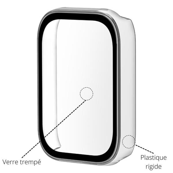 Coque kompatibel för Xiaomi Smart Band 8 Pro - Skyddshårdt transparent fodral med härdat glas Phonillico