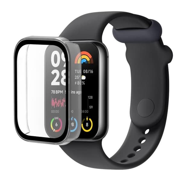 Coque kompatibel för Xiaomi Smart Band 8 Pro - Skyddshårdt transparent fodral med härdat glas Phonillico