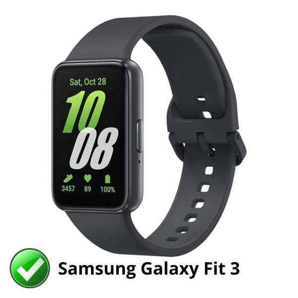 Coque för smartklocka kompatibel med Samsung Galaxy Fit 3 - Hård skyddande transparent etui med härdat glas.