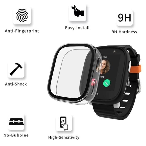 Coque kompatibel Xplora X6 Play - Hård skydd genomskinlig etui skärm av härdat glas