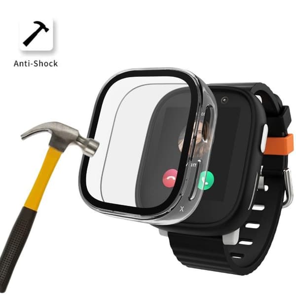 Coque kompatibel Xplora X6 Play - Hård skydd genomskinlig etui skärm av härdat glas