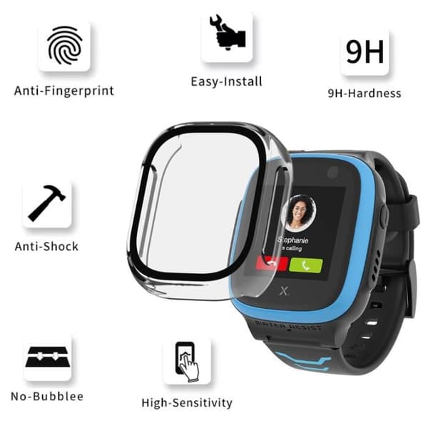 Coque kompatibel Xplora X5 Play - Hårdt beskyttelseshus med gennemsigtigt glas og hærdet glas fra Phonillico