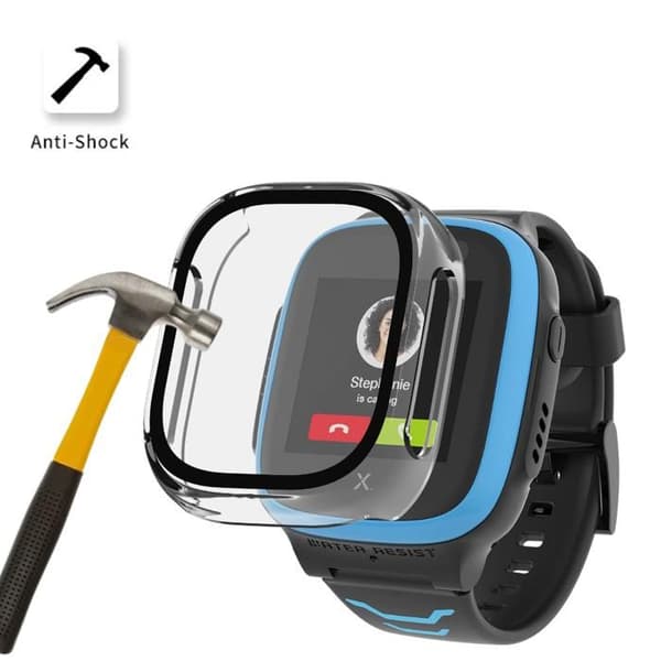 Coque kompatibel Xplora X5 Play - Hårdt beskyttelseshus med gennemsigtigt glas og hærdet glas fra Phonillico
