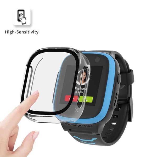 Coque kompatibel Xplora X5 Play - Hårdt beskyttelseshus med gennemsigtigt glas og hærdet glas fra Phonillico