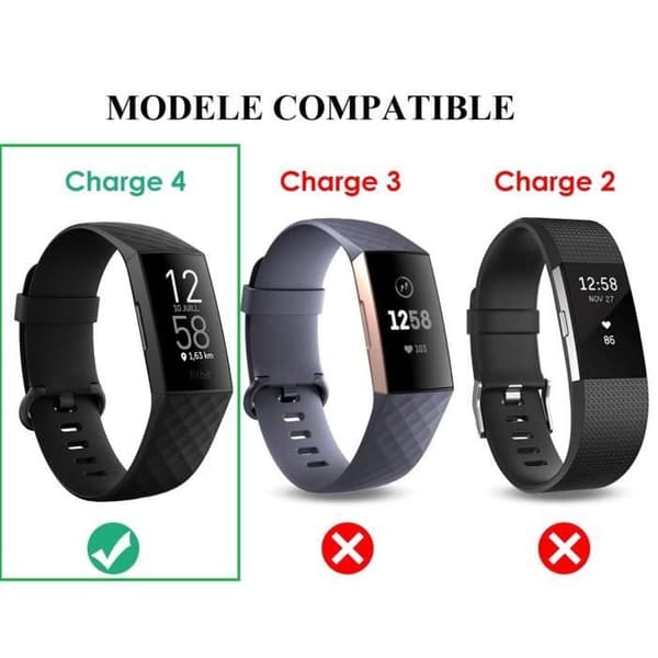 Laddare för Fitbit CHARGE 4 - PHONILLICO - Svart USB-ersättningskabel