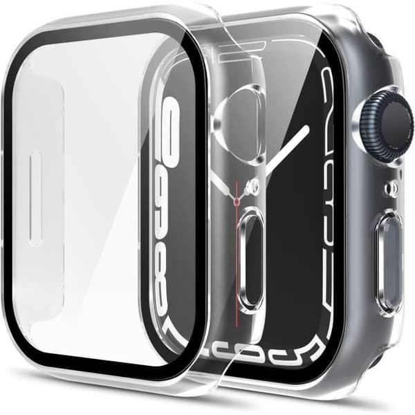 Skyddsfodral kompatibelt med Apple Watch 41mm Serie 9 - Hårt skydd transparent fodral med härdat glas Phonillico®
