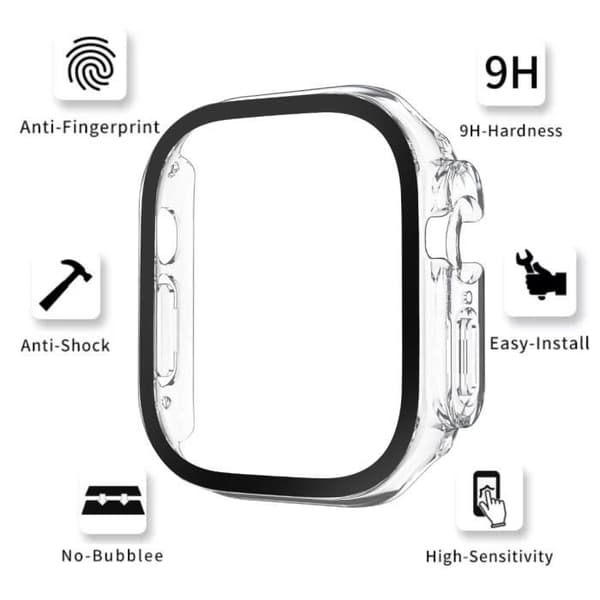 Kåpa kompatibel med Apple Watch ULTRA 2 49 mm - Hård skydd transparentetui med härdat glas Phonillico®