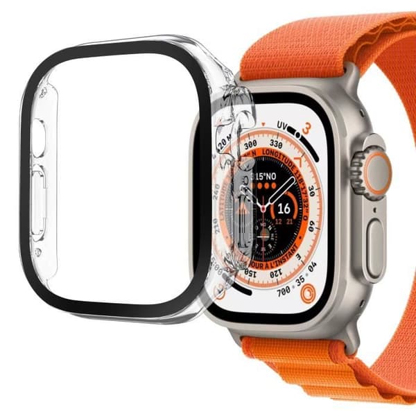 Kåpa kompatibel med Apple Watch ULTRA 2 49 mm - Hård skydd transparentetui med härdat glas Phonillico®