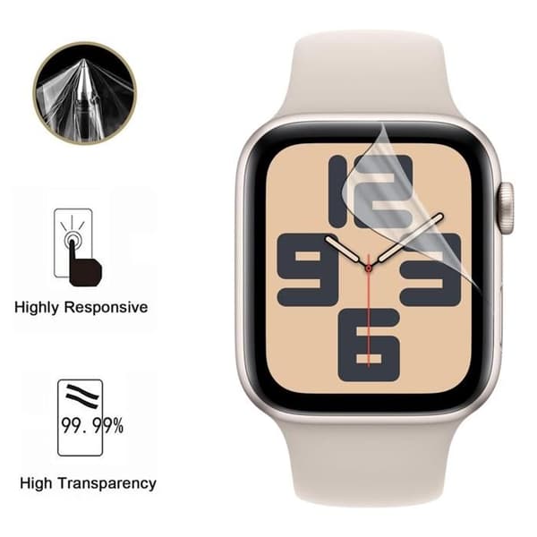 Skyddsskärm för Watch SE 2 - 44mm [Pack 6] Ultra Tunn Plastskydd Film Phonillico