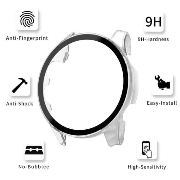 Coque kompatibel Garmin Forerunner 965 - Hård skydd transparent fodral med härdat glas Phonillico®