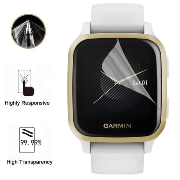 Skyddsskärm för Garmin Venu Sq Music [Pack 8] Ultra Tunn Plastskydd Film Phonillico