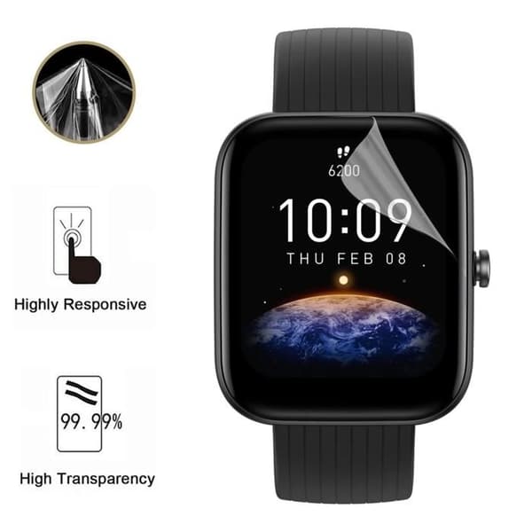 Skyddsglas för Amazfit Bip 3 Pro [Pack 6] Ultratunn Plastskydd Film Phonillico