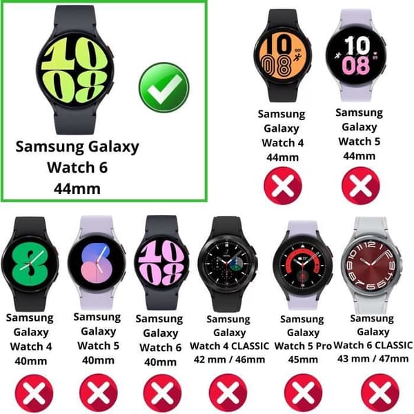 Coque kompatibel med Samsung Galaxy Watch 6 44mm - Hårdt beskyttende gennemsigtig etui med hærdet glas Phonillico®
