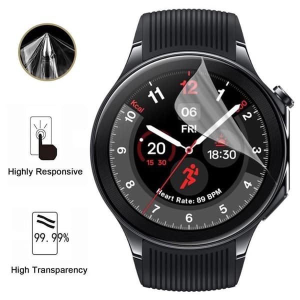 Skydd för skärm för OnePlus Watch 2 [Pack 6] Extra tunn plastskydd Film Phonillico