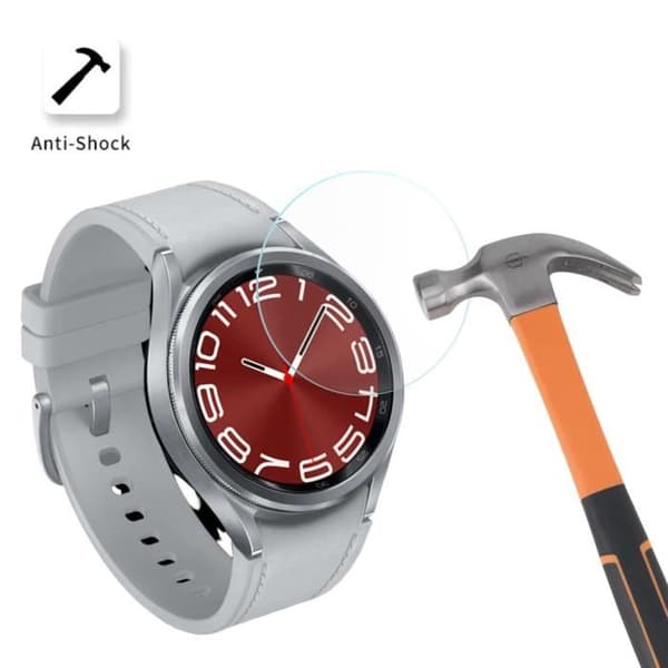 Härdat glas för Samsung Galaxy Watch 6 CLASSIC 43mm [2-pack] Skärmskydd för klocka Repstålig Phonillico®