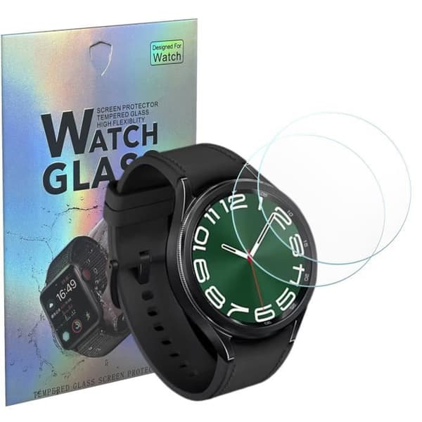 Härdat glas för Samsung Galaxy Watch 6 CLASSIC 47mm [Pack med 2] Skyddsfilm för klocka Anti-repor Phonillico®