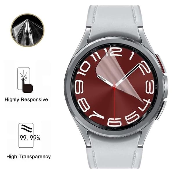 Skärmskydd för Samsung Galaxy Watch 6 Classic - 47mm [Pack 2] Ultratunn skyddande plastfilm Phonillico