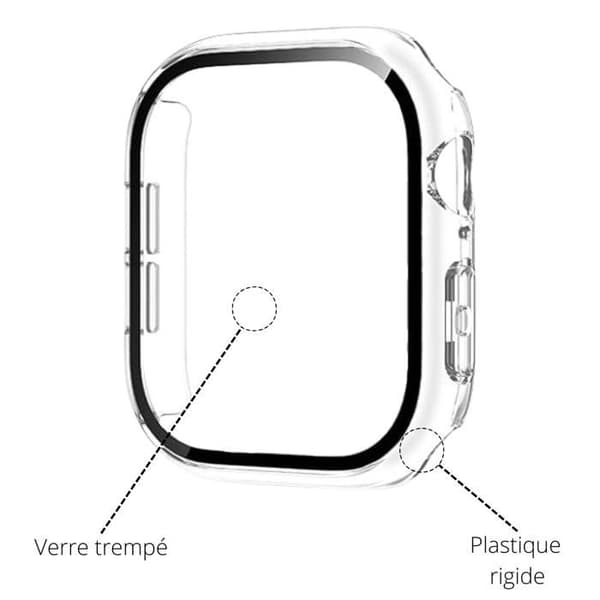 Coque kompatibel med Watch 42mm Serie 10 - Hård skyddande klar etui med härdat glas Phonillico®