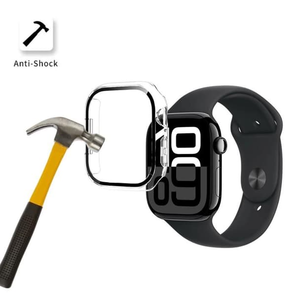 Coque kompatibel med Watch 42mm Serie 10 - Hård skyddande klar etui med härdat glas Phonillico®