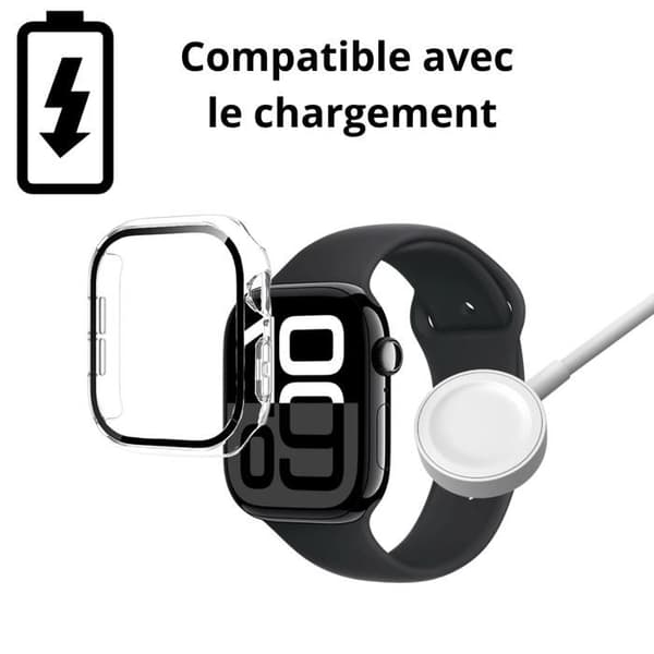 Coque kompatibel med Watch 42mm Serie 10 - Hård skyddande klar etui med härdat glas Phonillico®