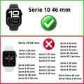 Miniatyrbild 2 av 6: Fodral kompatibelt med Watch 46mm Series 10 - Hårt skyddande fodral med transparent härdat glasskärm Phonillico®