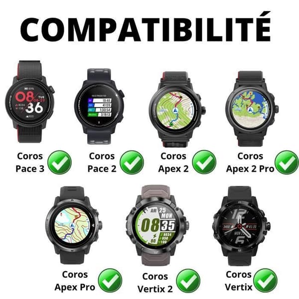 Laddare för smart klocka Coros Pace3-Pace 2-Apex 2-Apex 2 Pro-Vertix 2 - PHONILLICO - Svart