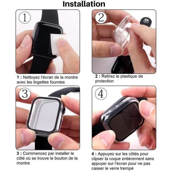 Coque kompatibel med Apple Watch ULTRA 2 49 mm - Hårdt beskyttelseshus sort med hærdet glas Phonillico®