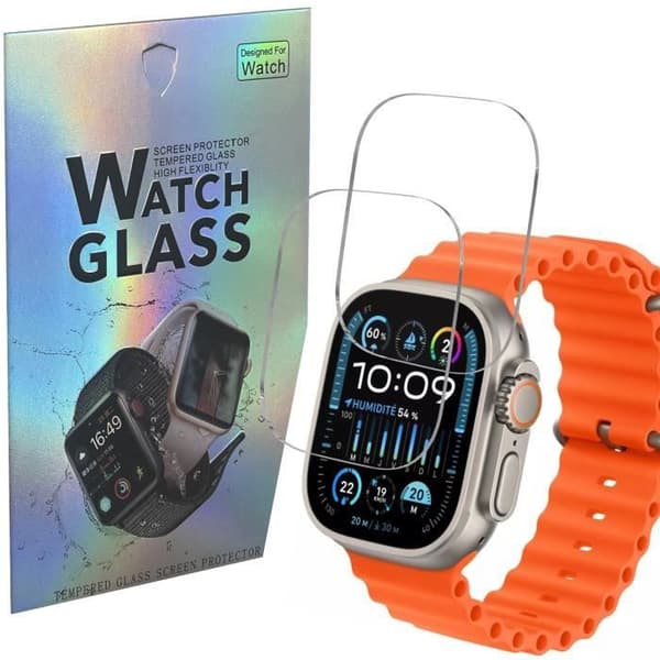 Härdat Glas för Apple Watch ULTRA 2 49 mm [Paket 2] Skyddande Skärmskydd för Smartwatch Phonillico®