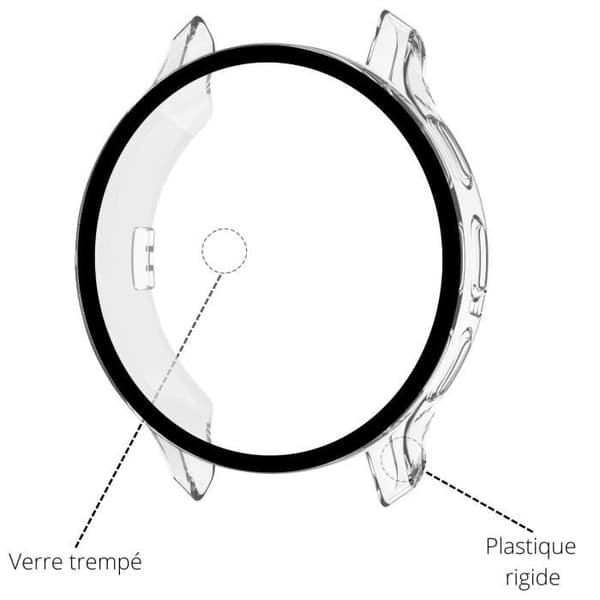 Skyddskompatibel Garmin Venu 3 45mm - Hårt skal för smartklocka, genomskinligt fodral med härdat glas Phonillico®