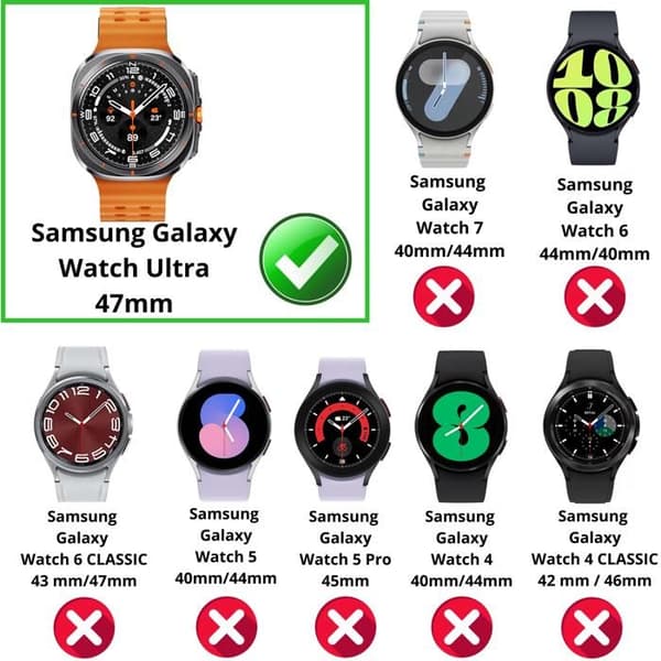 Coque kompatibel med Samsung Galaxy Watch Ultra 47mm - Hårdt beskyttende gennemsigtig etui med hærdet glas Phonillico®