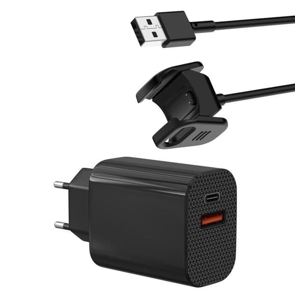 Laddare för vägguttag 12W + Kabel Kompatibel med Fitbit CHARGE 4 - Laddning av klocka Phonillico®