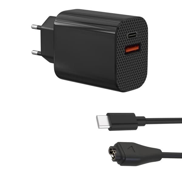 Laddare 12W + USB-C-kabel Kompatibel med Garmin Fenix 8 7 7S 7X 6 5 Forerunner 965 955 265 255 55 Vivoactive 5 Phonillico®