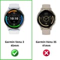 Miniatyrbild 2 av 4: Garmin Venu 3 45mm kompatibelt fodral - Hårt skyddande smartklockafodral med genomskinlig härdad glasskärm Phonillico®
