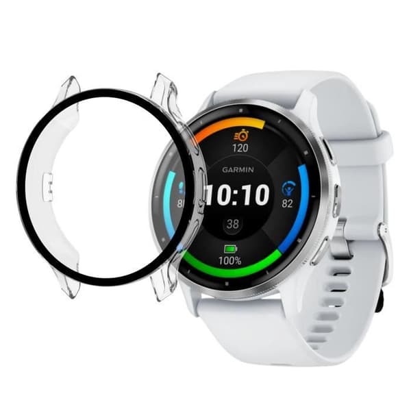 Garmin Venu 3 45mm kompatibelt fodral - Hårt skyddande smartklockafodral med genomskinlig härdad glasskärm Phonillico®