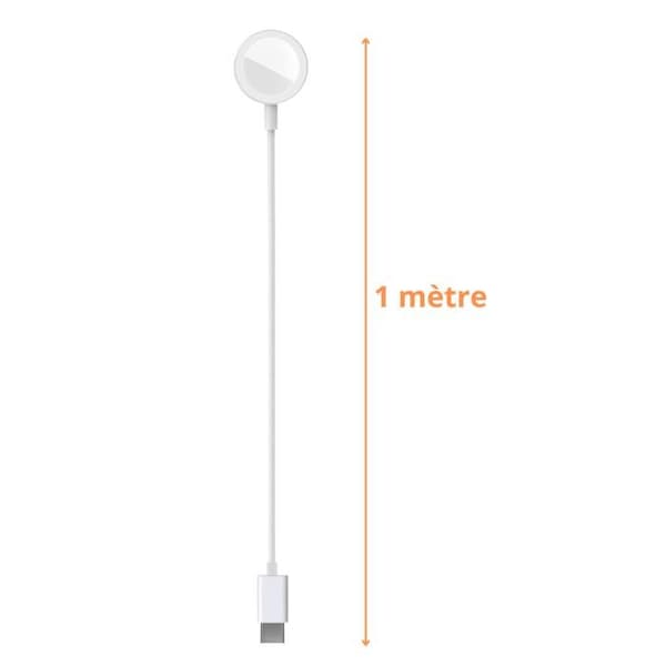 Laddare kompatibel med Watch Series Ultra/Series SE/Series 10/9/8/7/6/5/4/3/2/1 - USB-C-kabel 1 meter Laddning Klocka Phonillico®