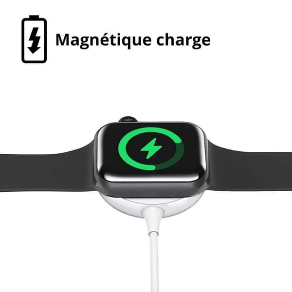 Laddare kompatibel med Watch Series Ultra/Series SE/Series 10/9/8/7/6/5/4/3/2/1 - USB-C-kabel 1 meter Laddning Klocka Phonillico®