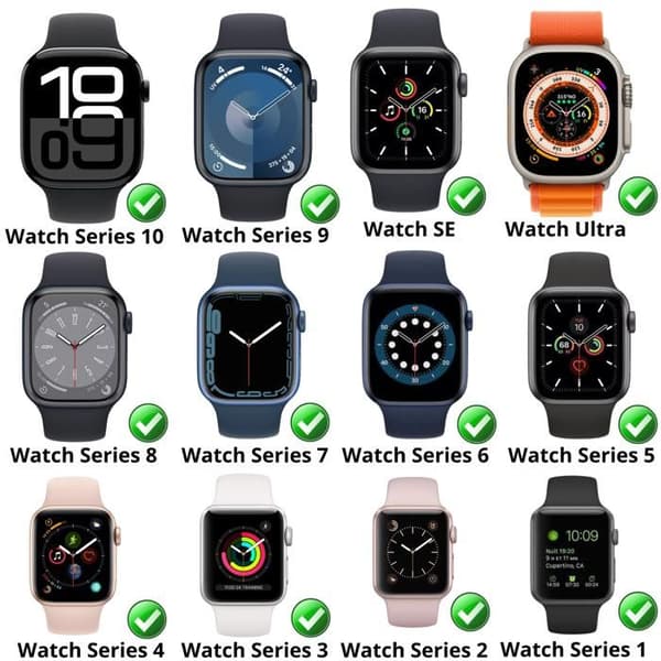 Laddare kompatibel med Watch Series Ultra/Series SE/Series 10/9/8/7/6/5/4/3/2/1 - USB-C-kabel 1 meter Laddning Klocka Phonillico®